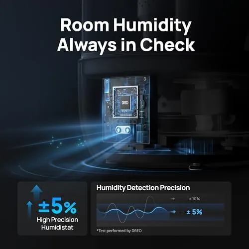 The DREO 6L Humidifiers for Bedroom, 60H Runtime, 28 dB Quiet, HM524, Black in real use