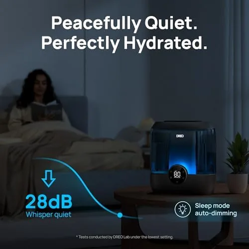 The DREO 6L Humidifiers for Bedroom, 60H Runtime, 28 dB Quiet, HM524, Black compared in context