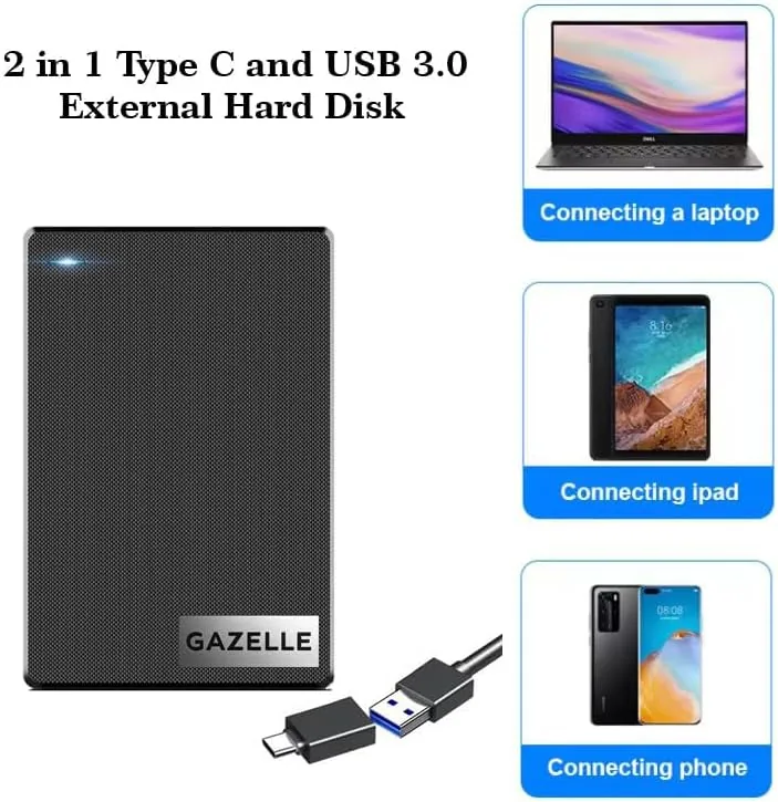 Close look at the GAZELLE High-Speed 1TB Ultra Slim Portable External Hard Drive build quality