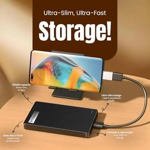 The GAZELLE High-Speed 1TB Ultra Slim Portable External Hard Drive in real use
