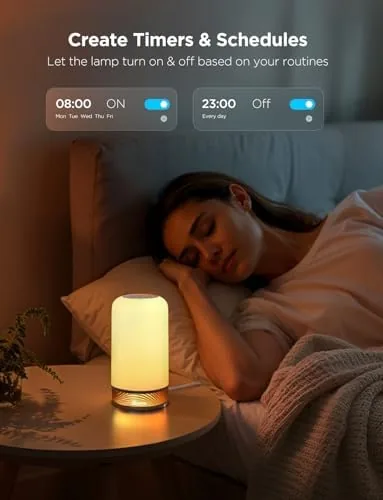 The lamp being controlled through the Govee Home app on a phone