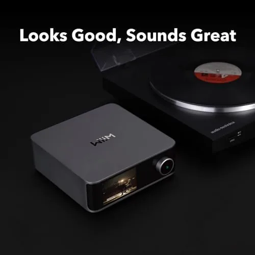 Detail shot of the WiiM Ultra Hi-Res Music Streamer with Touchscreen & ESS DAC features