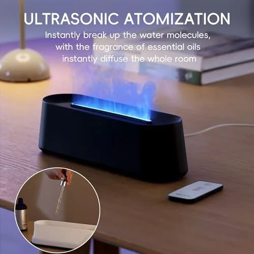 Another view of the YALEDI Essential Oil Diffuser, Fireplace Flame Fire Oil Diffuser, 250ml