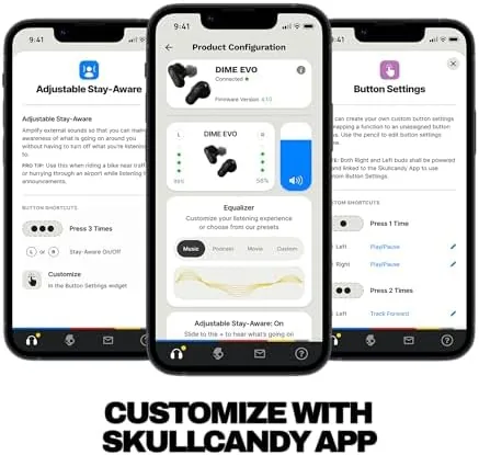 The Skullcandy Dime Evo Wireless Earbuds with Clip-Anywhere Case - True compared in context