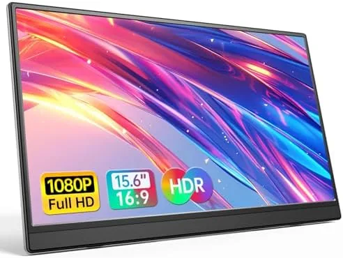 Anyuse 15.6-inch portable monitor showing a desktop background