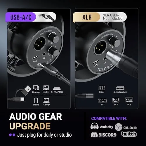 K688CT kit compared with a typical USB condenser microphone