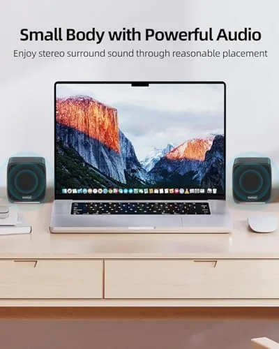 The Computer Speakers for Desktop PC,Desktop Speakers,Small Computer Speakers USB Powered in real use