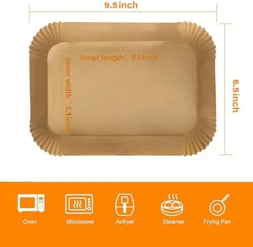 Close look at the 100 Pcs Air Fryer Liners Disposable, Non-Stick Parchment Paper for build quality