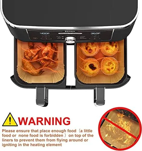Another view of the 100 Pcs Air Fryer Liners Disposable, Non-Stick Parchment Paper for