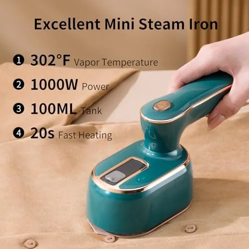 Another view of the Travel Steamer for Clothes -1000W Small Steam Irons Foldable for