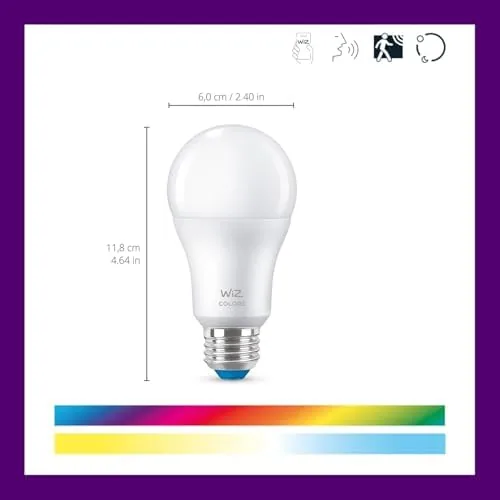 WiZ bulb installed in a bedroom lamp casting warm light