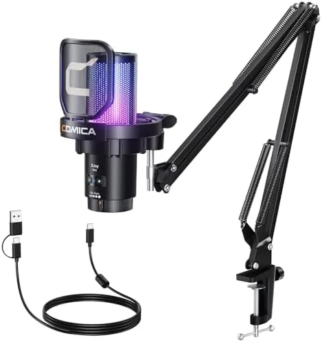 COMICA Ejoy Uni(A) USB Gaming Microphone with Noise Reduction, RGB Lights | 48kHz/24bit Sound Review: Tested and Rated