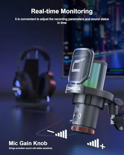 The COMICA Ejoy Uni(A) USB Gaming Microphone with Noise Reduction, RGB compared in context
