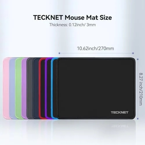 The TECKNET Mouse Pad with Durable Anti-fray Stitching, Small Mousepad LT.Blue compared in context