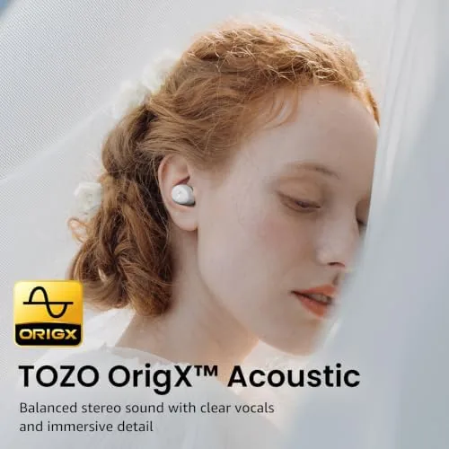 Another view of the TOZO A1 Wireless Earbuds Bluetooth 5.3 Light Weight in Ear