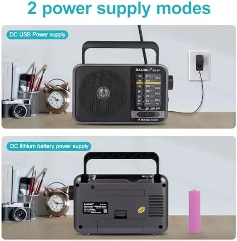 Close look at the Portable AM/FM Transistor Radio with Loud Speaker, Battery or USB build quality