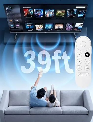 Another view of the NEW Voice Remote Control for Google Chromecast TV 4K (Snow)