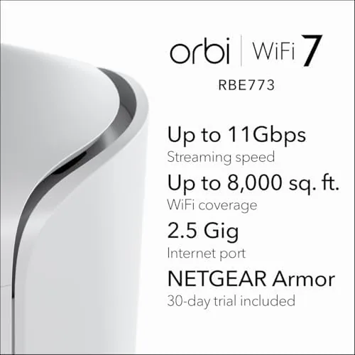 Close up of the Orbi 770 router ports showing the 2.5 Gig internet port