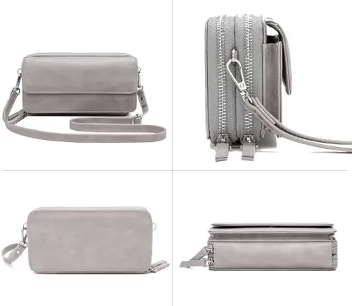 Another view of the RFID Crossbody Wallet Wristlet Purse with Phone Pocket For Women Vegan Leather