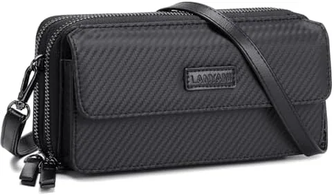 The RFID Crossbody Wallet Wristlet Purse with Phone Pocket For Women Vegan Leather in real use