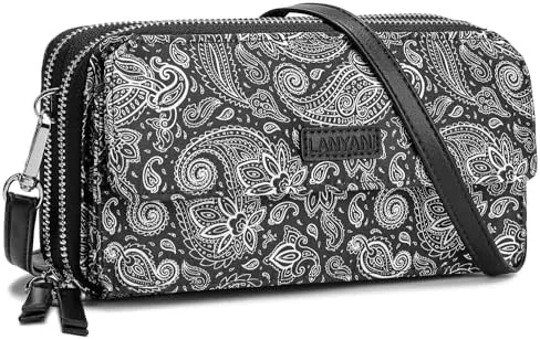 Another view of the RFID Crossbody Wallet Wristlet Purse with Phone Pocket For Women Vegan Leather