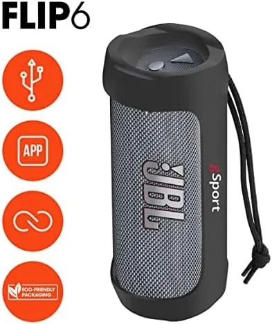Close up of the JBL Flip 6 passive bass radiator and fabric wrap