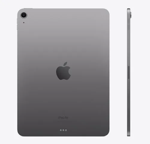 Detail shot of the Apple iPad Air (M2, 11-inch, 2024), 128GB, Wi-Fi, Space Gray (Renewed) features
