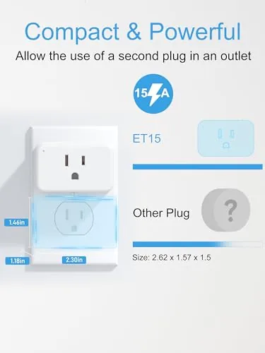 The smart plug app showing live power consumption on a connected device