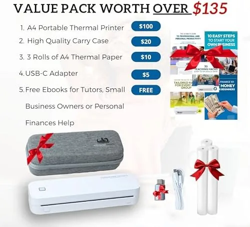 The 2025 Portable Wireless Inkless Thermal Printer ,  Bluetooth Mobile Printer compared in context