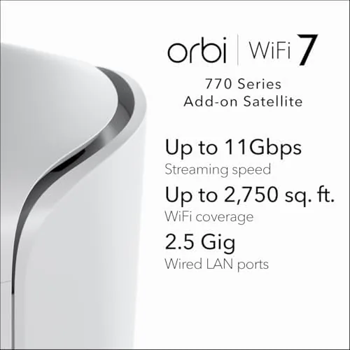 Close look at the NETGEAR Orbi 770 Series Tri-Band WiFi 7 Mesh Add-on Satellite build quality