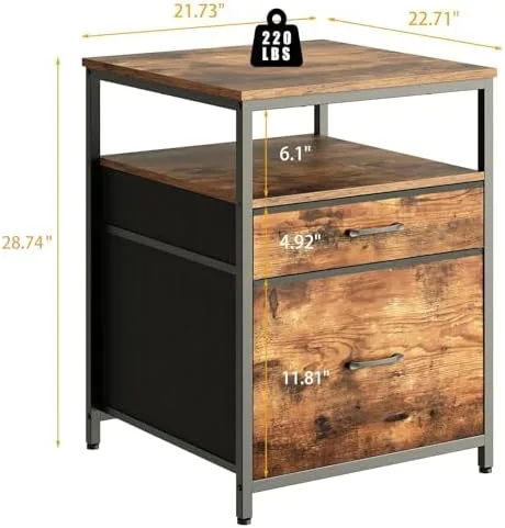 Close look at the Herture Mini Fridge Stand with 3 Storage, Mini Fridge Cabinet build quality