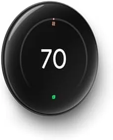 Close up of the Nest Learning Thermostat touch display showing the temperature and schedule