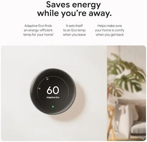 The Nest thermostat display showing the home and away schedule it learned over two weeks
