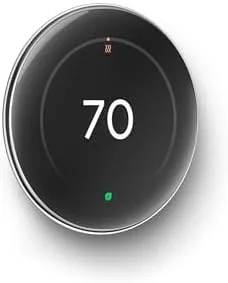 Close up of the Silver Nest thermostat showing the temperature readout and menu