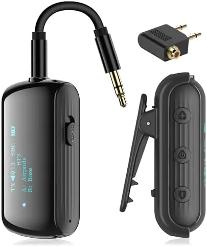 Bluetooth 5.2 Transmitter Receiver for 2 AirPods/Headphones | Flight Bluetooth Adapter for Airplane, TV Review: Tested and Rated