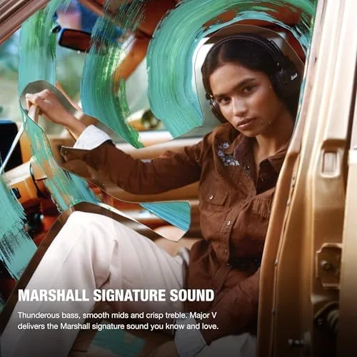 Close look at the Marshall Major V Wireless On-Ear Bluetooth Headphones - 100+ Hr build quality