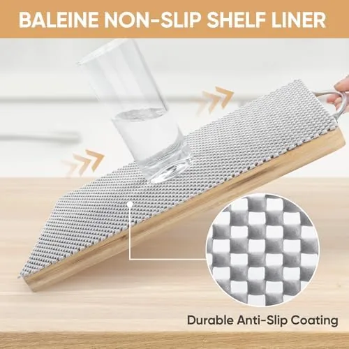 The liner cut to fit and laid into a kitchen drawer holding plates and cups