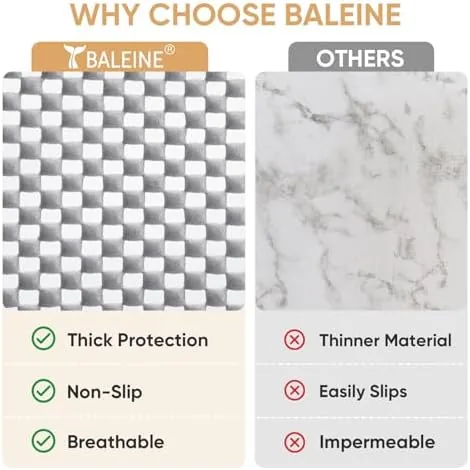 The BALEINE liner compared with an adhesive liner and a foam liner in three drawers