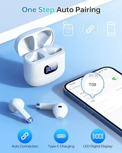 Close look at the KTGEE Wireless Earbuds Bluetooth 5.3 Ear Buds Headphones, 40Hrs Playback build quality