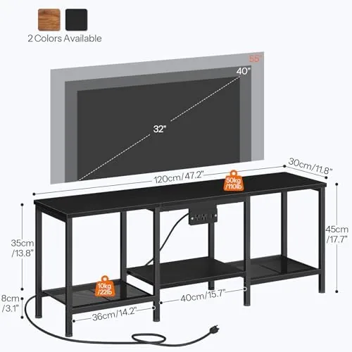 Close look at the HOOBRO TV Stand with Charging Station to 55 Inches, LED build quality