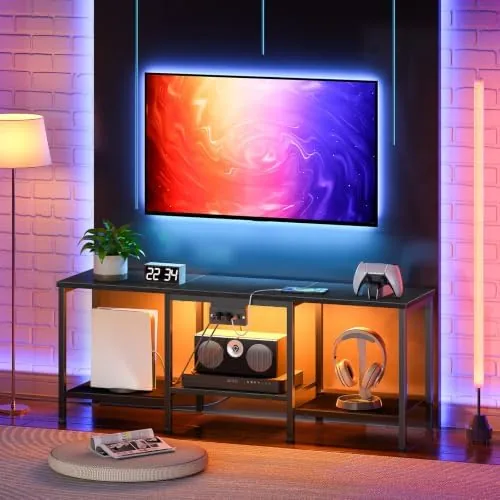 The HOOBRO TV Stand with Charging Station to 55 Inches, LED compared in context
