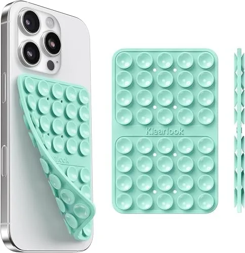 Klearlook Silicone Double Sided Suction Cup Phone Case Mount, Light Green | Sticky Phone Review: Tested and Rated