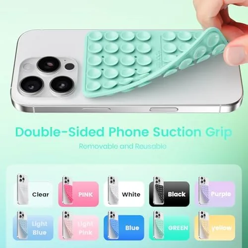 The Klearlook Silicone Double Sided Suction Cup Phone Case Mount, Light in real use