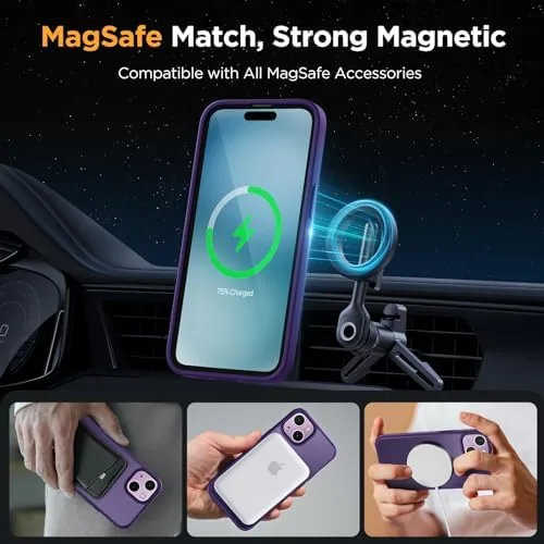 Detail shot of the miracase Magnetic for iPhone 15 Case (Compatible with MagSafe)（with 2X features