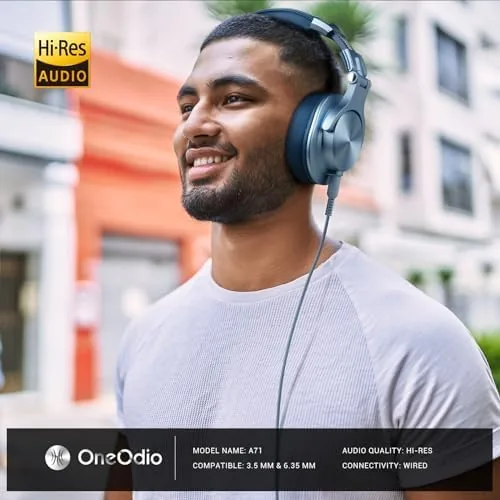 Close look at the OneOdio A71 Hi-Res Wired Over-Ear Studio Headphones for DJ, Mixing build quality