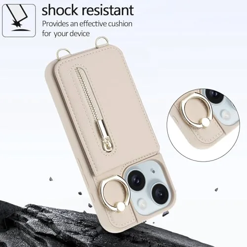 The for iPhone 13/14 Wallet Case with Strap Card Slot Holder in real use