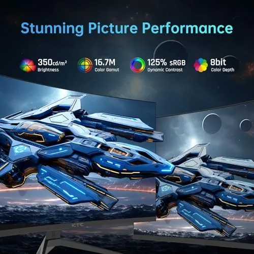 A racing game running on the monitor showing smooth motion