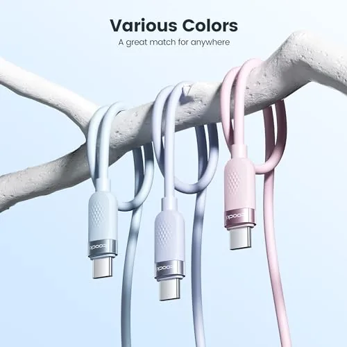 Detail shot of the USB C to USB C Cable 3Pack, 6ft, 60W Fast features