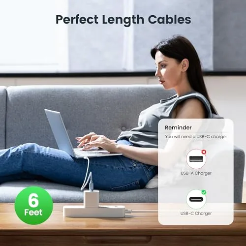 The USB C to USB C Cable 3Pack, 6ft, 60W Fast compared in context