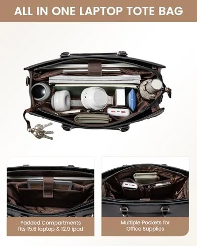 The LOVEVOOK Laptop Bag for Women, 17 Inch Large PU Leather in real use